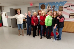 Having Fun at the 2018 Post 27 Bartender’s Christmas Party!! From left to right: Club Manager - Ronda    Bartenders: - Debbie, Paulette, Gigi, Susie, Karen, Jean and Lynn