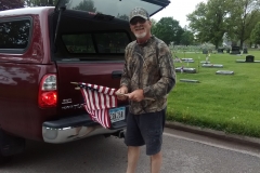 Replacing Stick Flags at Greenwood Cemetery (2)